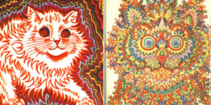 Artist who only draws cats slowly descends into schizophrenia. All of these images are cats, and presented in chronological order.