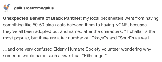 Black Panther is rescuing cats