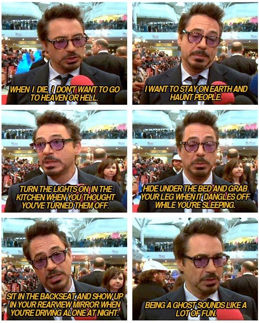 Robert Downey Jr on death.