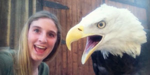 Selfies with a bald eagle.