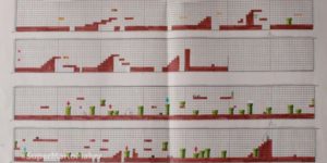 The original Super Mario Bros. game designed on graph paper