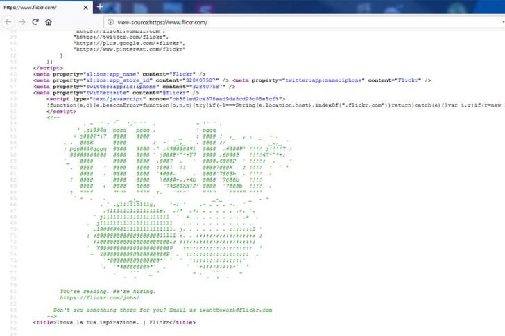 Flickr is hiring through their source code