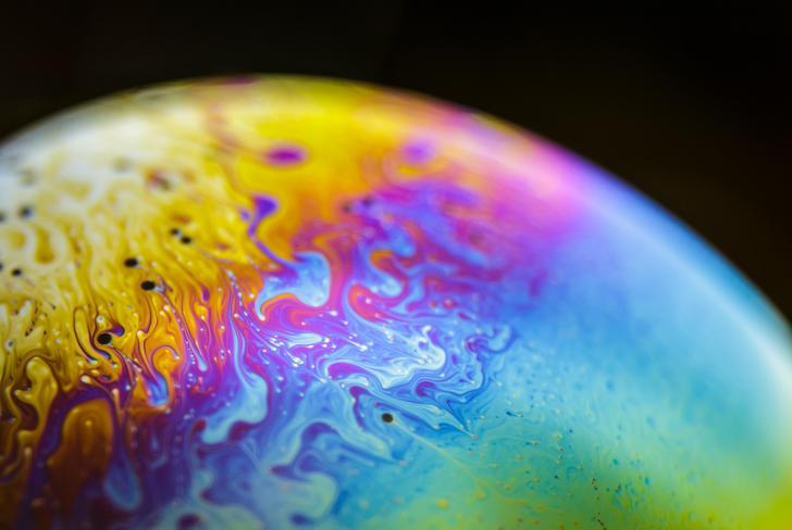 This photo of a soap bubble looks like a saturated gas giant