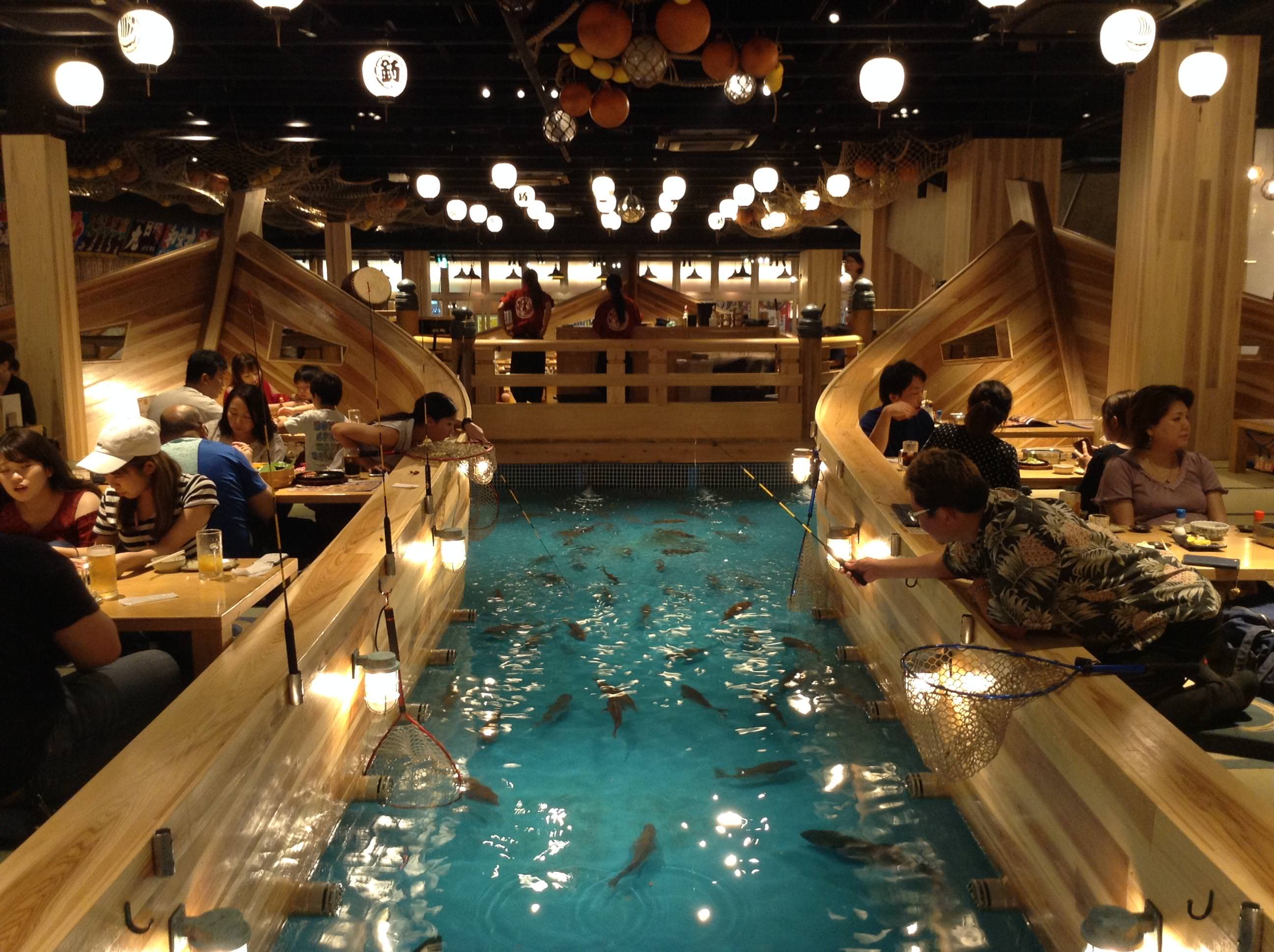 A Restaurant In Japan where you can catch your fish and have it cooked as your dinner