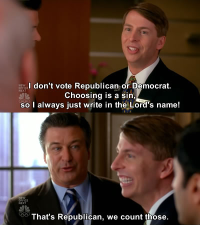 I don't vote Republican or Democrat...