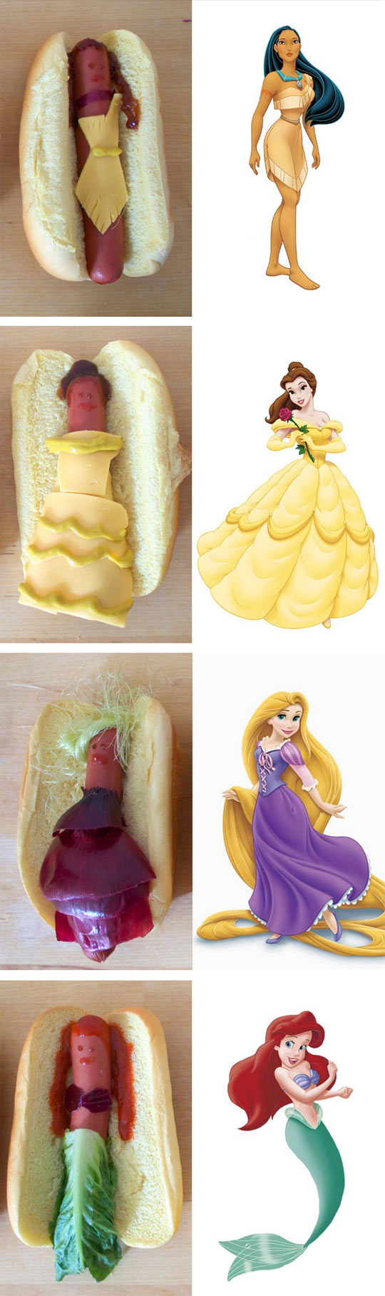 Disney Princesses As Hot Dogs