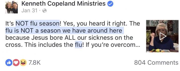 Apparently the flu season is just a corporate conspiracy.