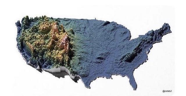 The many elevations of the United States of America.