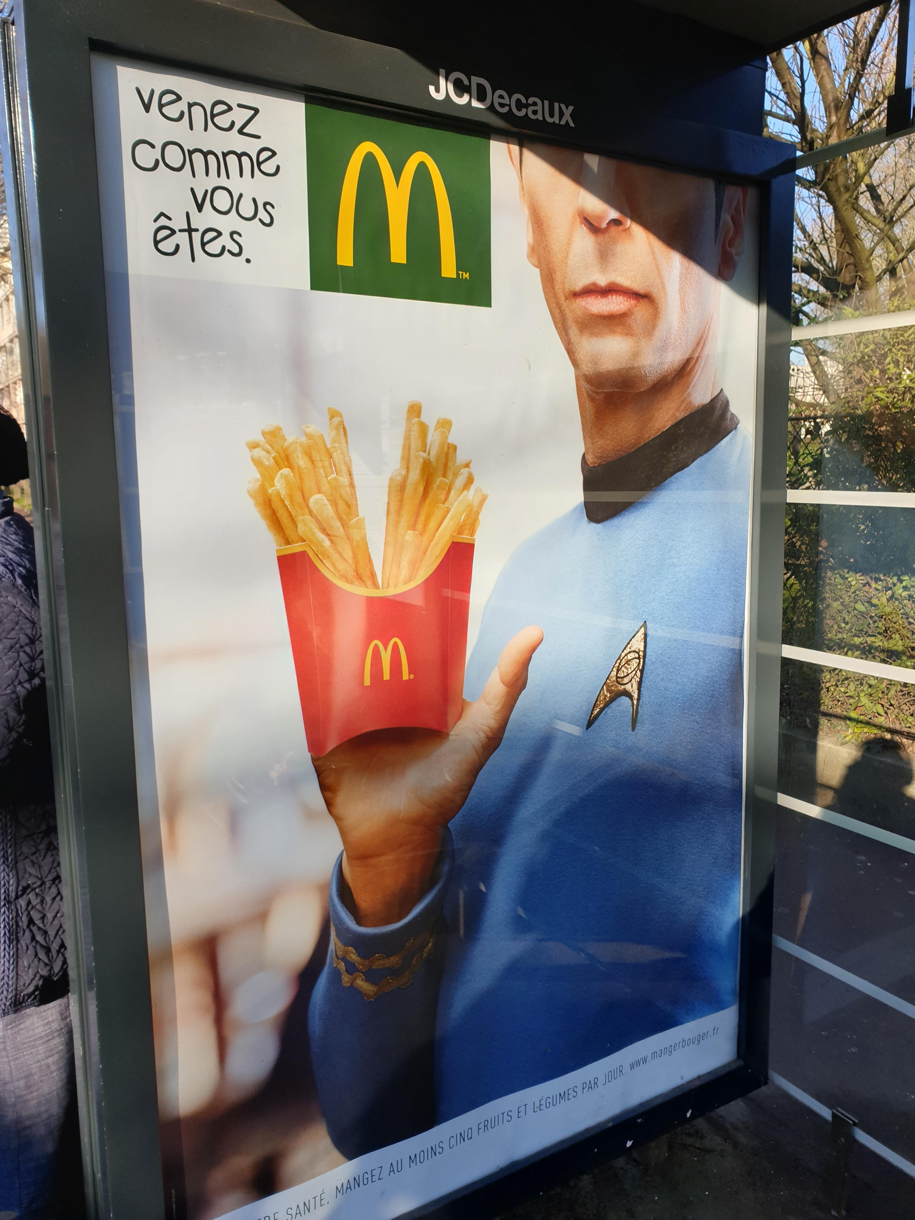 A Star Trek McDonald's ad in Paris, France.