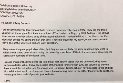 Someone returned a book to the university's library after 47 years.