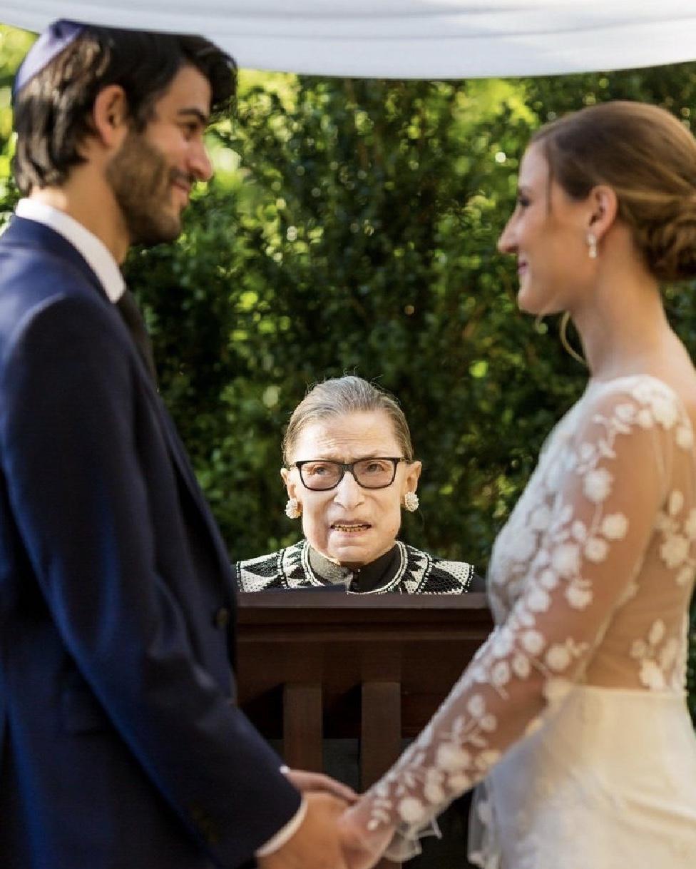 Ruth Bader Ginsburg's last public appearance was officiating a wedding.