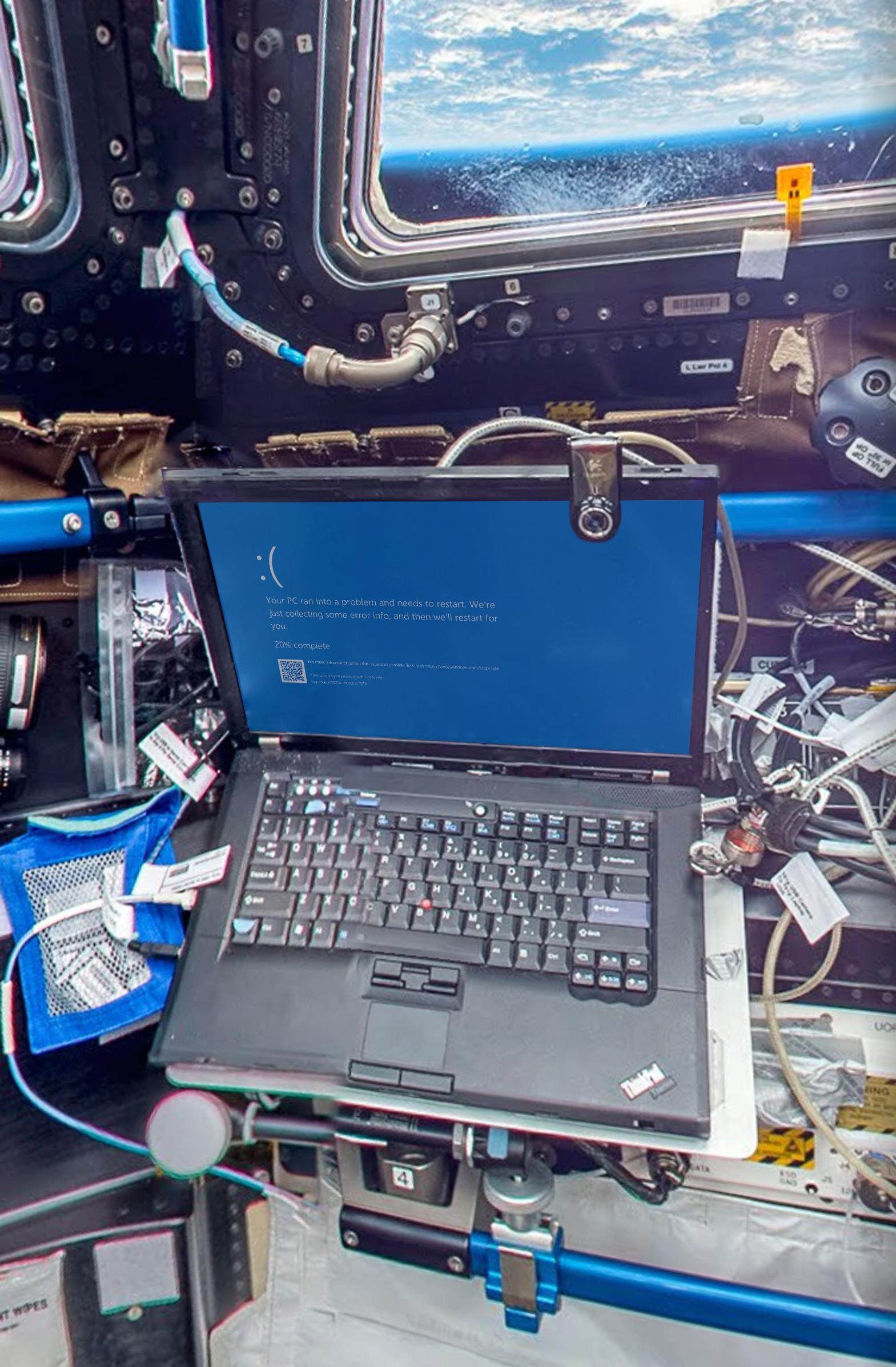 Microsoft Windows crashing on the ISS.