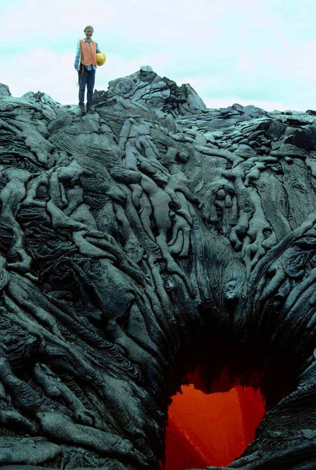 Lava that formed to look like a pile of bodies being sucked into the fiery void of hell