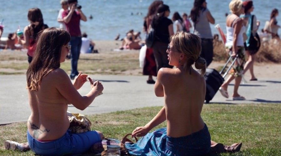 In Canada, it's legal for women to go topless in public.