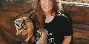 Bindi Irwin with a nuclear family of muskrats.