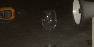 Breaking a glass using megaphones