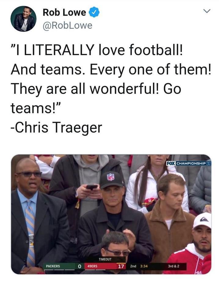  Chris Traeger is a big fan of team sports.