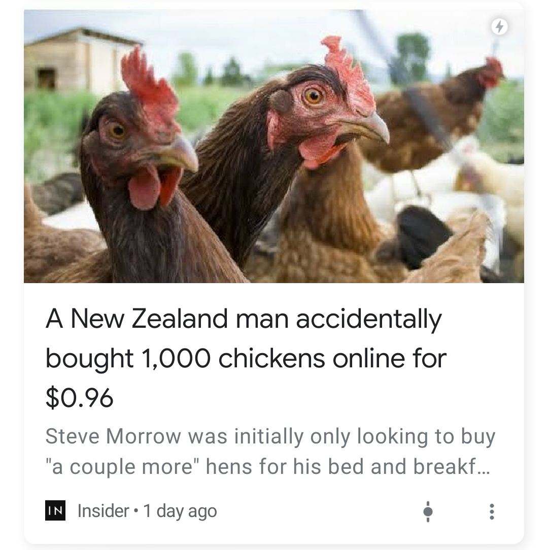Turns out the chickens are not free.