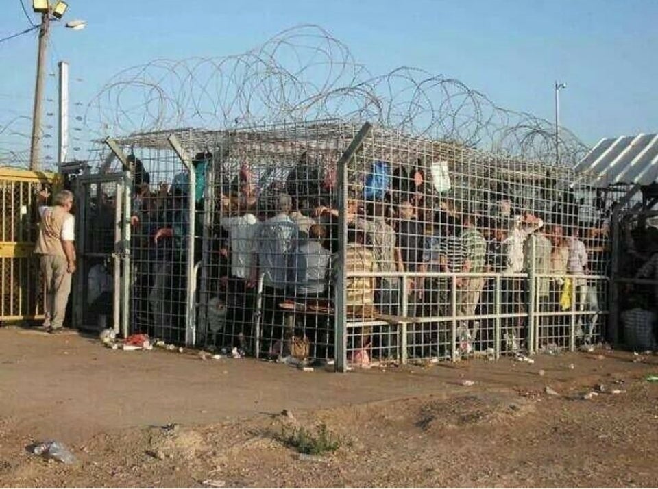 An Israeli human corral in the occupied west bank.