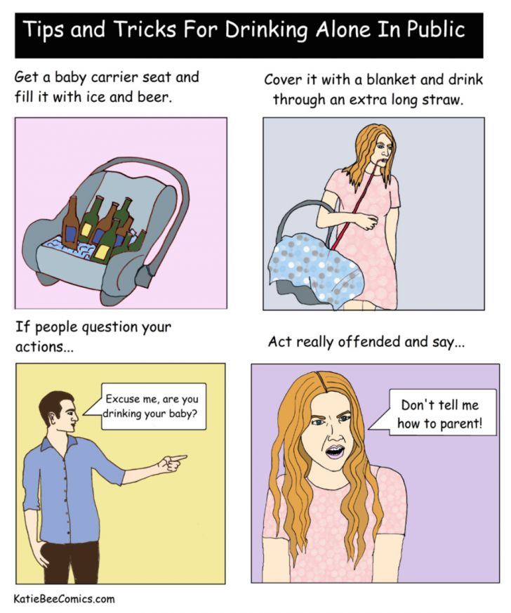 Tips for drinking alone in public.
