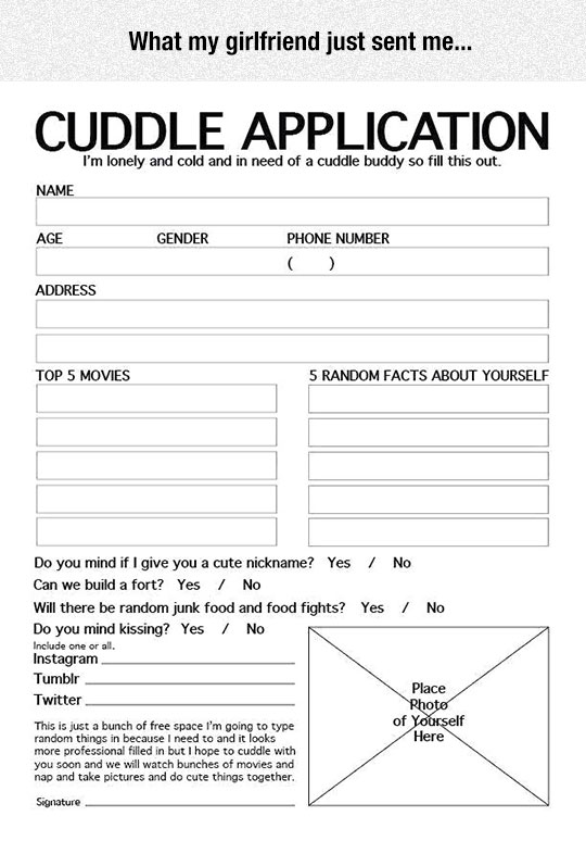 Cuddle application. 