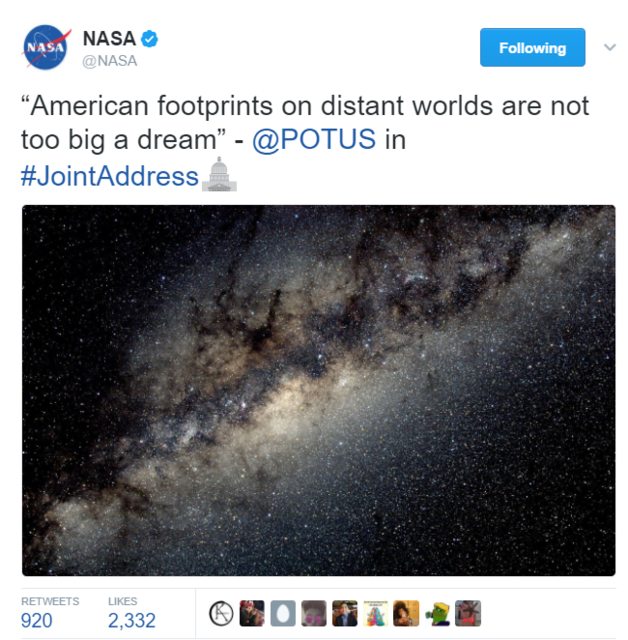 "American footprints on distant worlds are not too big a dream"