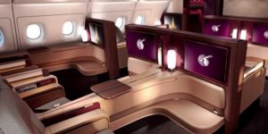 First-class seats on Qatar Airways’ new A380.