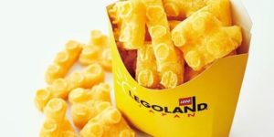 Lego-shaped french fries at Legoland Japan