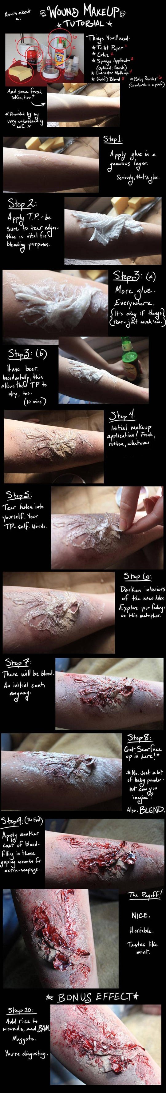 Wound makeup tutorial.