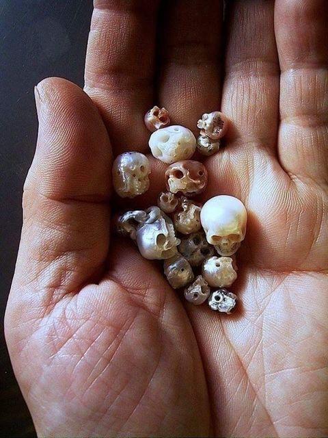 Skulls made from pearls