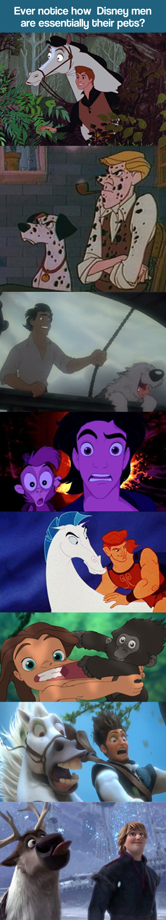 Disney men and their pets.
