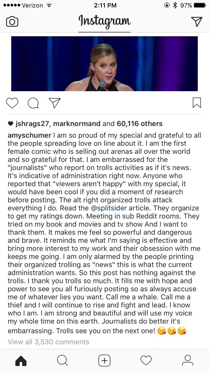 Amy Schumer responds