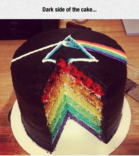 Dark side of the cake.