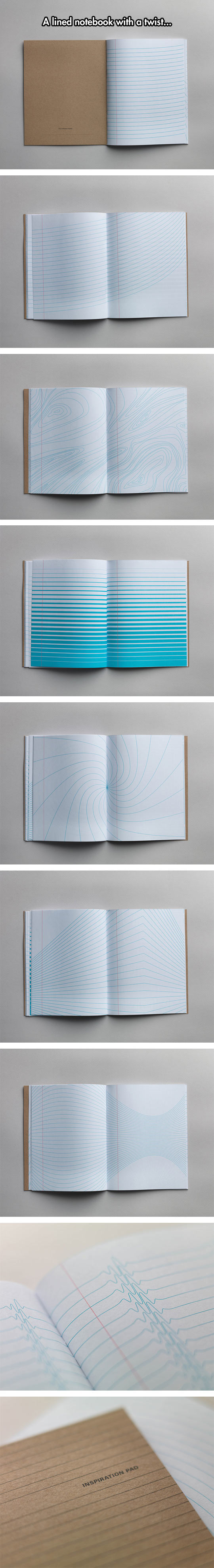 A lined notebook with a twist