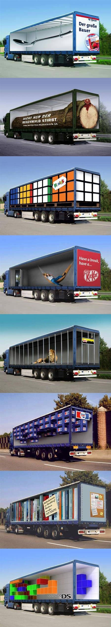 Creative truck advertisements.