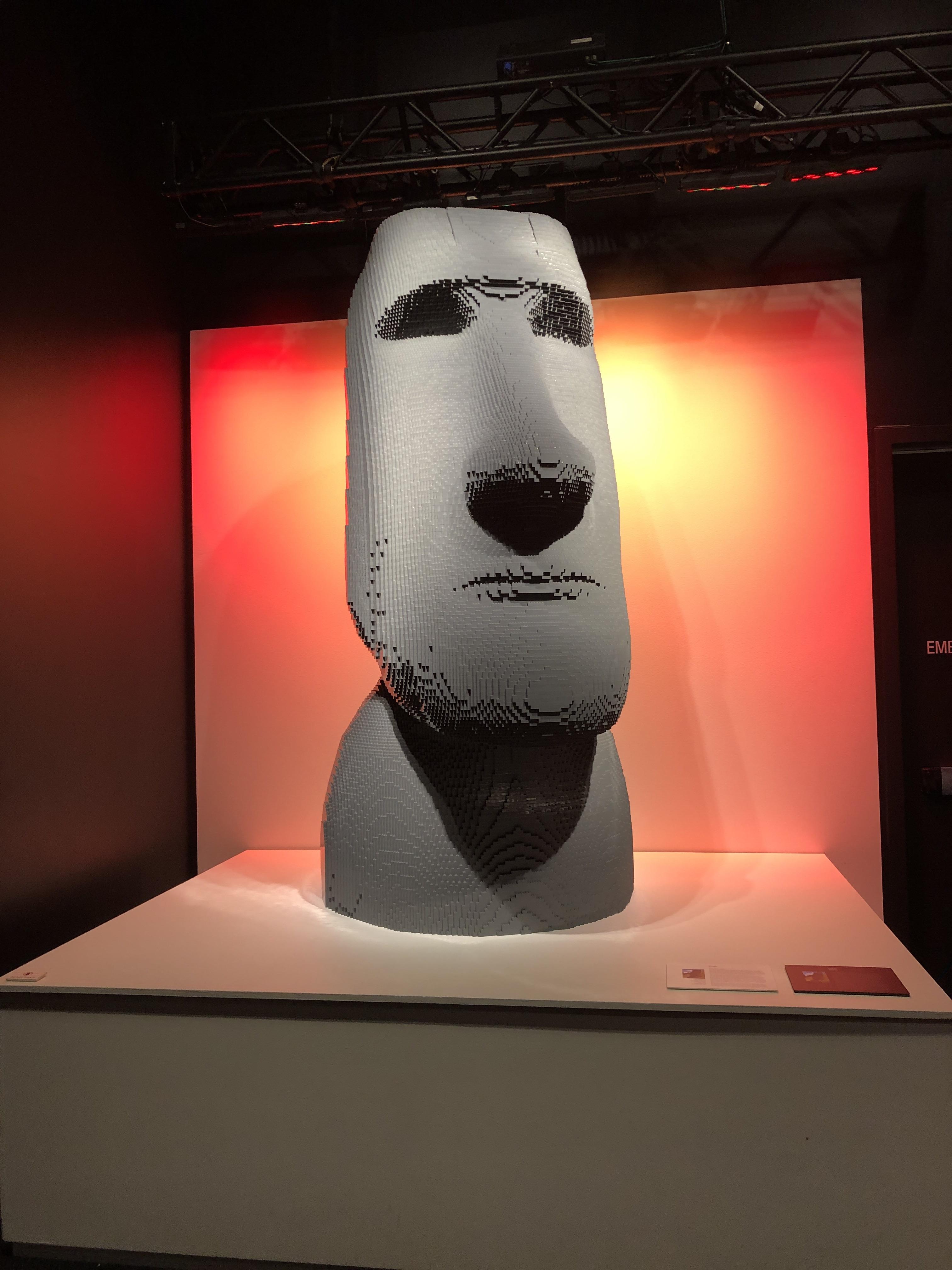 1:1 Easter Island head made of LEGO