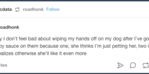 Wiping your hands on whatever’s around