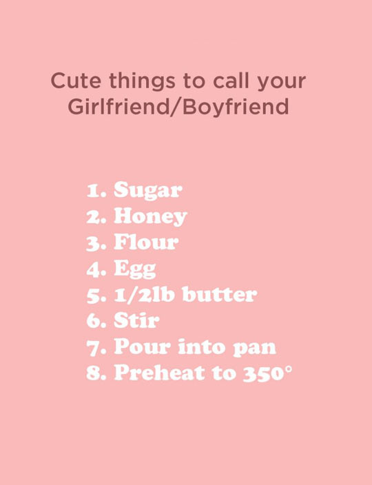 Cute things to call your significant other.