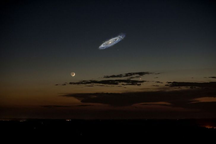 The Andromeda galaxy, if we could see her in the night sky.