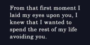 From that first moment I laid my eyes on you…