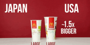 American Medium sized drink compared to Japanese Large