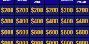My ideal game of Jeopardy.