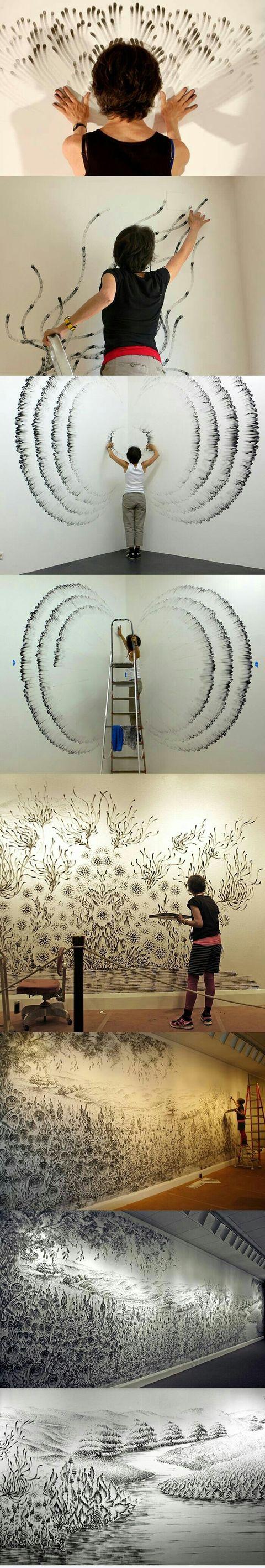 Taking finger painting to a whole new level.