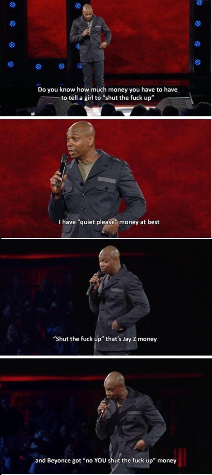 One of the gems from Dave Chappelle's Netflix special.