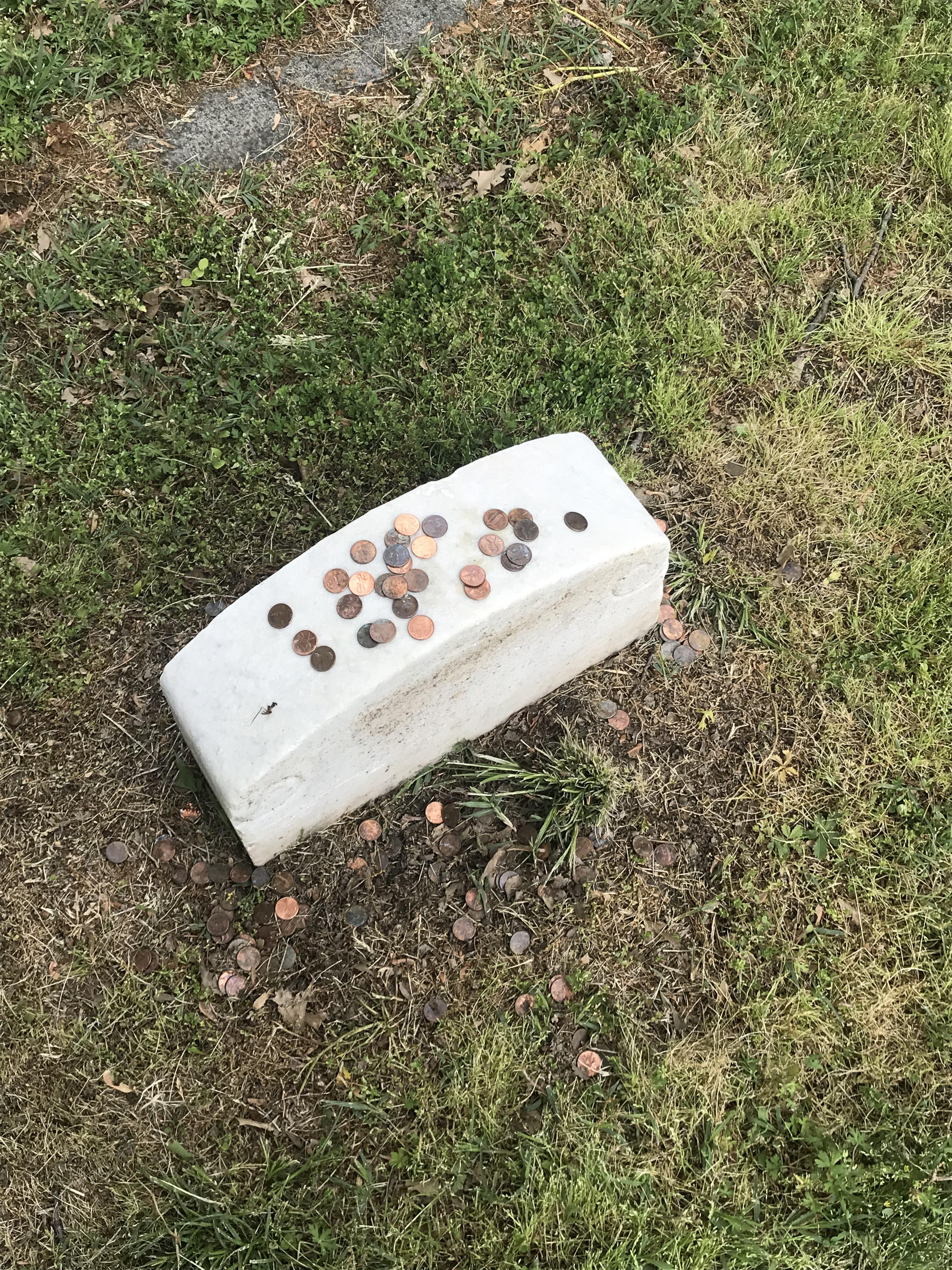 The tomb over John Wilkes Booth is covered in Lincoln one cent coins.