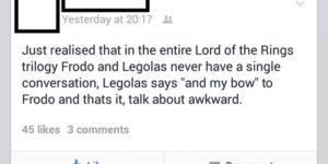 Frodo and Legolas… it’s complicated.