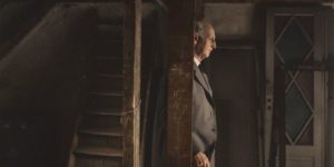 Otto Frank, Anne Frank’s father and the only surviving member of the Frank family, revisiting the attic they spent the war in