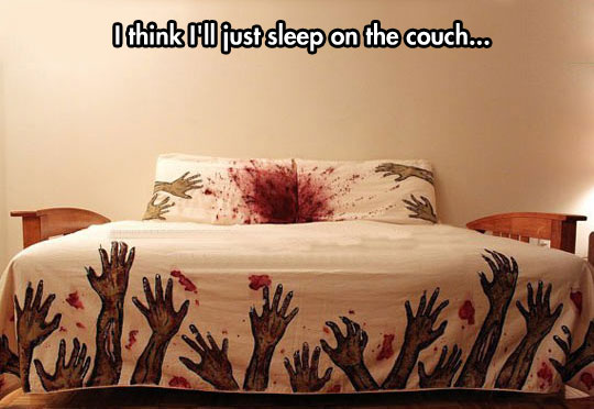 Zombie bed set.