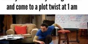During a book's plot twist