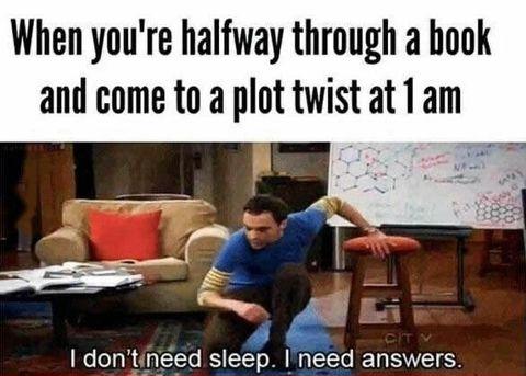 During a book's plot twist